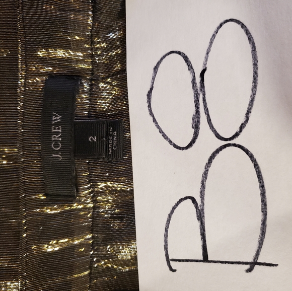 Like New J Crew Gold Silk Metallic Blouse - Picture 6 of 7